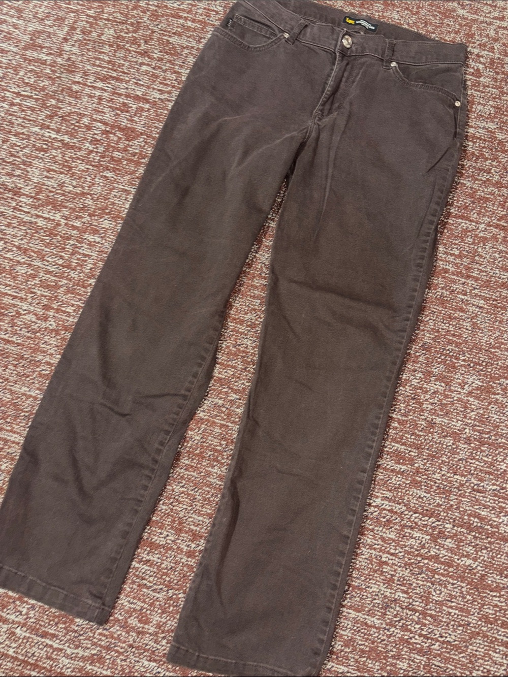 Lee Chocolate brown straight leg lightweight Denim Pants womens 8 medium classic